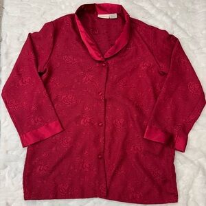 Vintage Jaclyn Smith Red Button-Up Blouse